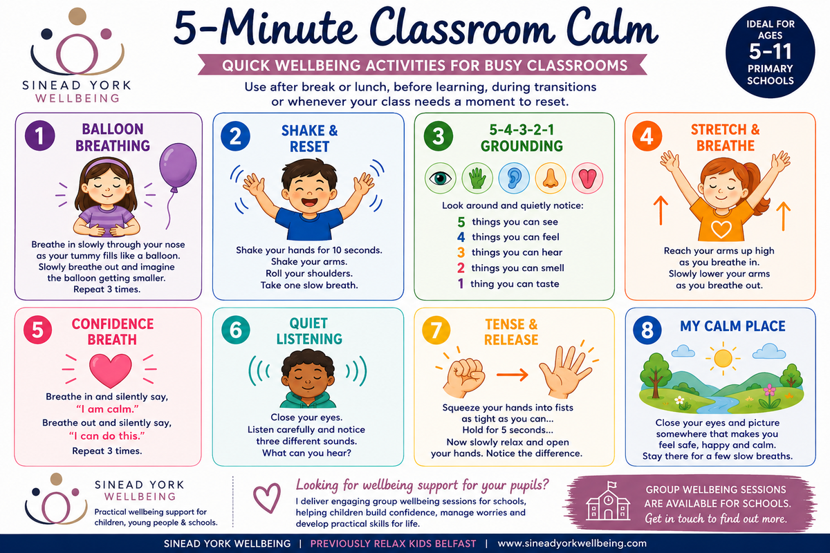 School Resources - 5 Minute Classroom Calm Cards