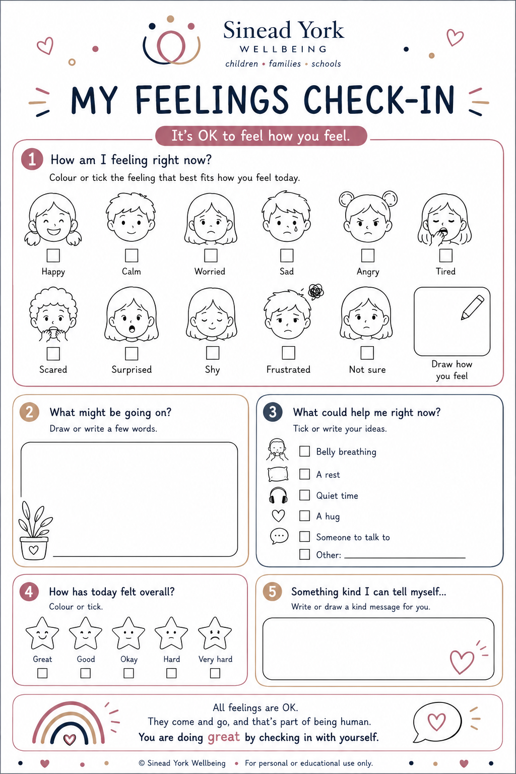 My Feelings Check-In - FREE Instant Download