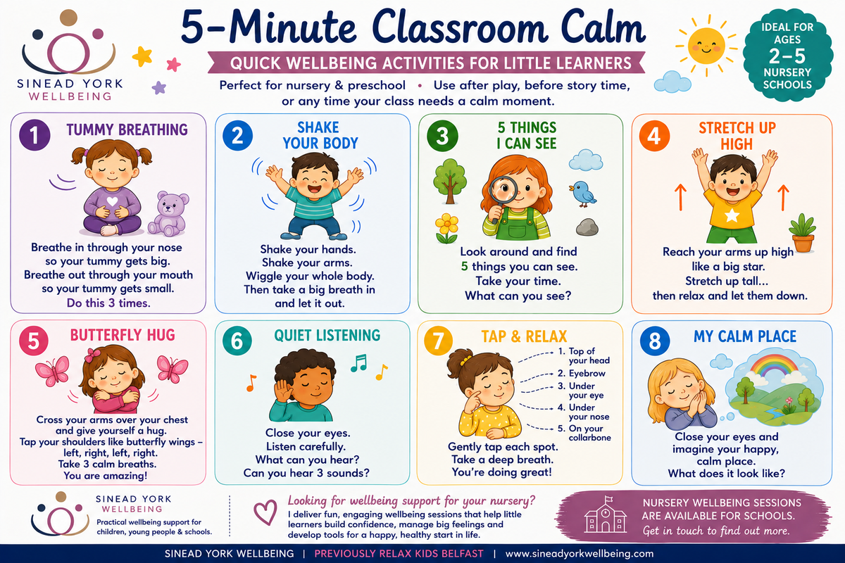 Nursery or Pre-School- 5 minute Classroom Calm Cards