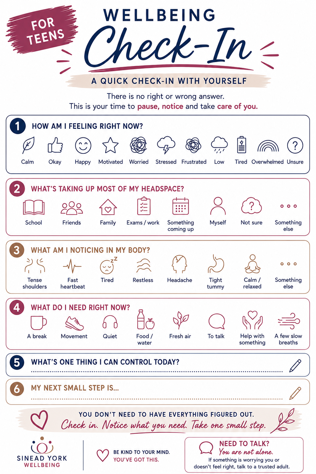 Teen Wellbeing Check In